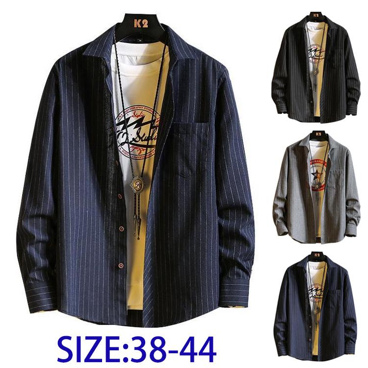 [新品入荷]シャツ ストライプシャツ トップス カジュアルシャツ ネルシャツ 長袖 メンズ ファッション 春 秋