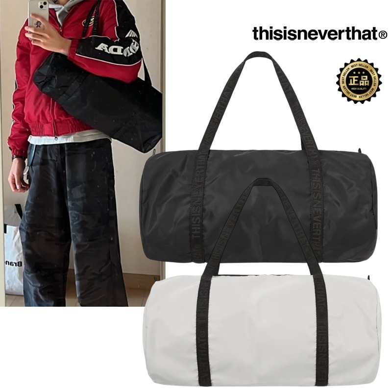 Light Duffle Bag M ダッフル 2WAY ショルダー 軽量 大容量 収納力 多ポケット 旅行 ジム 通勤 通学 キャリーオン 仕分け 整理 ロゴテープ コーデ提案 パーカー ジャケット
