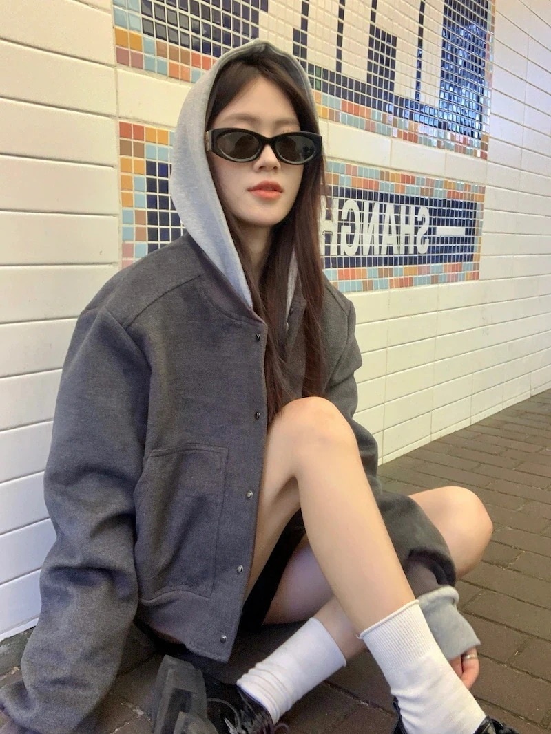 ２点で13o円OFF！【最安値挑戦】 通勤韓国風ファッションサイドレディース大人お出かけフルトラック かわいいシルエットサイズ学生 スポーツミックスおしゃれ ゆったり チャック長袖 トップス