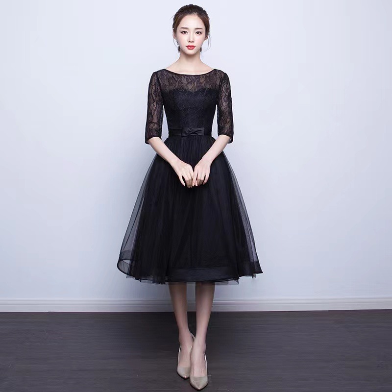 花嫁ミニドレス 新品 可愛いドレス パーティドレス 2次会 膝丈 中袖 透し彫レース ワンピース エレガント 可愛い 披露宴 演奏会 挙式 誕生日 卒業式hs3628