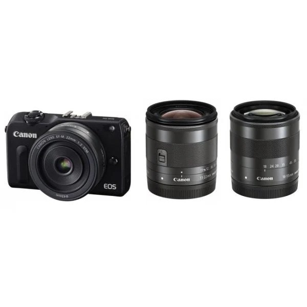 中古】キヤノン Canon EOS M2 トリプルレンズキット SDカード付き