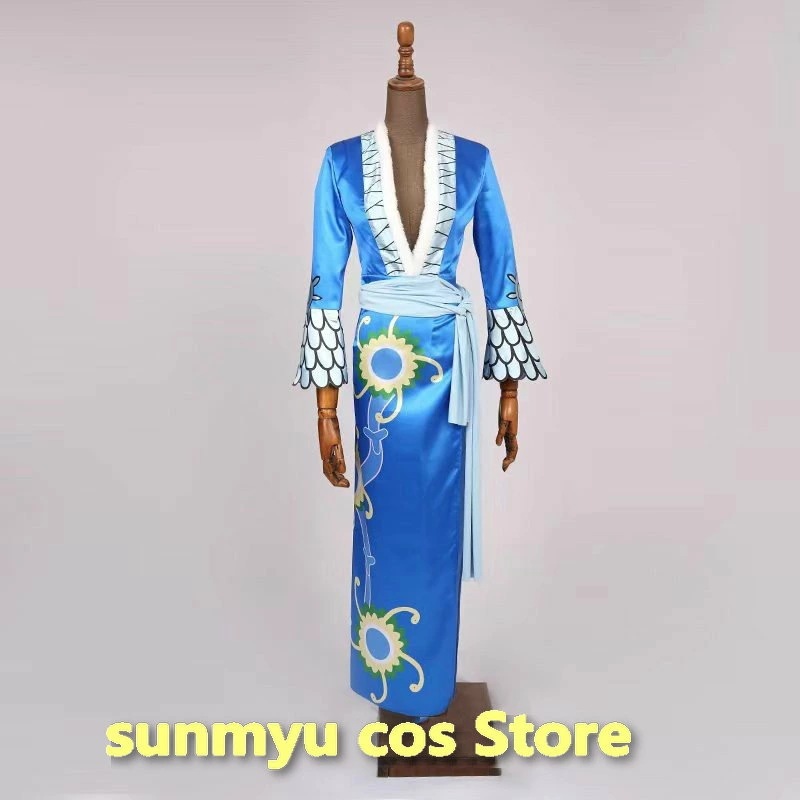 ワンピース ボア・ハンコック ブルー コスプレ衣装 　サイズオーダー可能