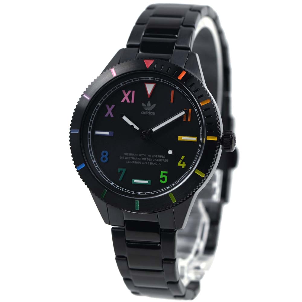 [訳ありアウトレット(裏蓋傷)] アディダス 腕時計 adidas メンズ レディース ユニセックス EDITION THREE Unisex ブラック AOFH22055