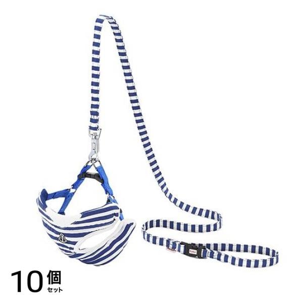 ワンワンカジュアル マリンベストハーネス&リード S 小型犬用 ブルー 1組入 (W55871) 10個セット