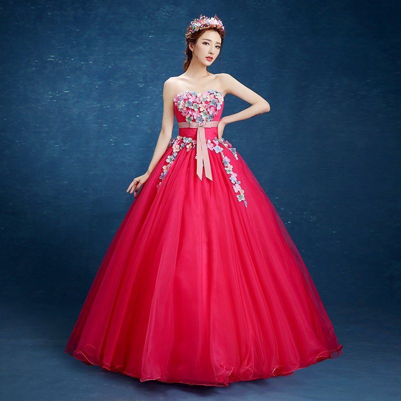 カラードレス 安い コンサート 演奏会 ロングドレス 赤 パーティードレス 発表会 ウェディングカラ