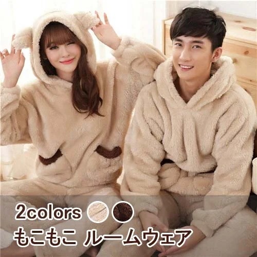 2026春新商品ペア パジャマ もこもこ 冬 カップル ペア ルームウェア 上下 セット ペア パジャマ もこもこ カップル パジャマ 秋冬 ペア 結婚祝い プレゼント ペアパジャマ カップル 冬 カ