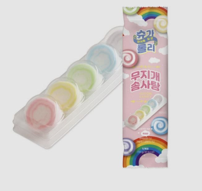 シュガーローリー マカロンに似た虹の綿菓子 10g 12袋 韓国おやつ キャンディー ゼリー