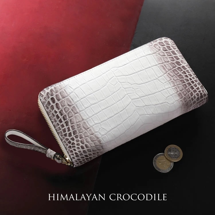 ヒマラヤクロコダイルレザー長財布ラウンドファスナー