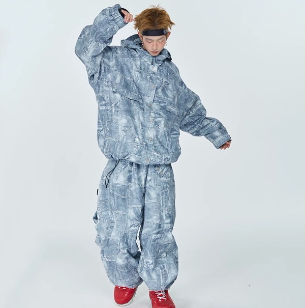2024新作 韓国風 スノーボードウェア メンズ レディース 上下セット 男女通用 スキーウェア アウター ジャケット パンツメンズウェア