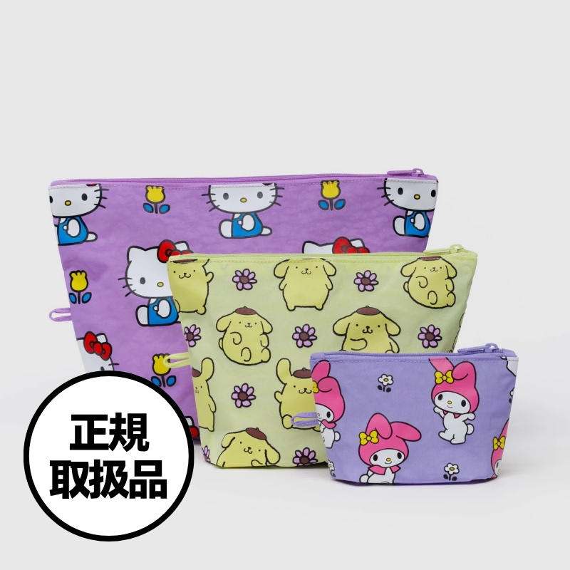 【BAGGU】ハローキティ ゴー ポーチ 3点 セット Hello Kitty Go Pouch Set ハローキティ ポーチ ポーチセット 収納ポーチ トラベルポーチ 旅行用ポーチ 正規取扱品