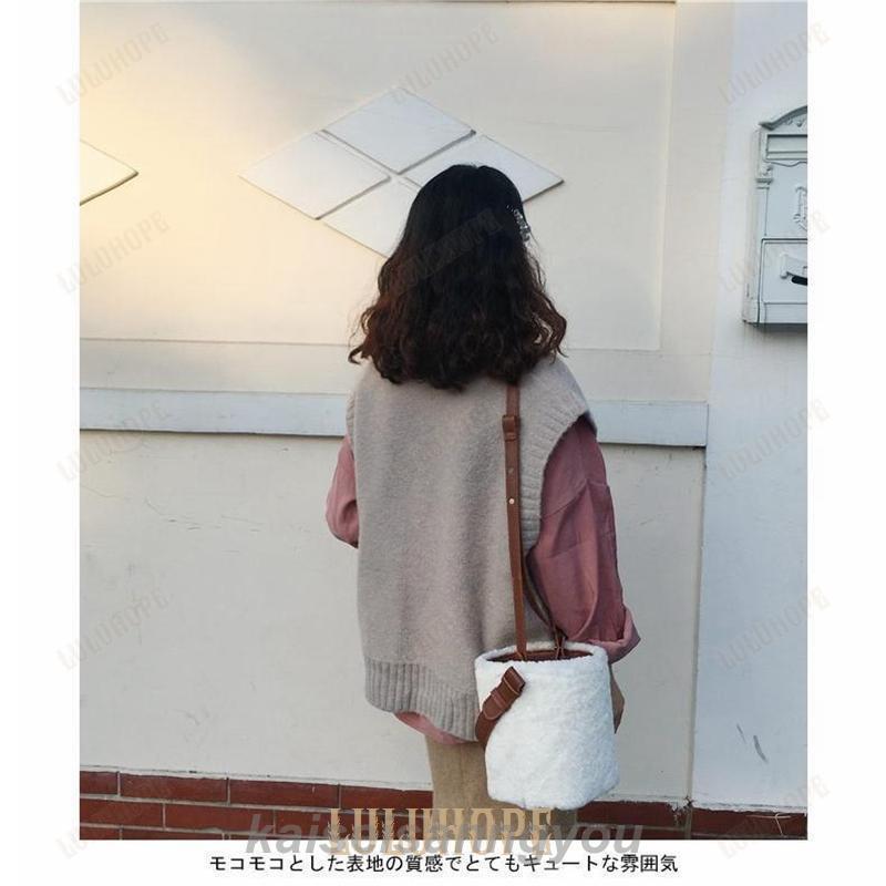 ハンドバッグ ショルダーバッグ レディース バケツバッグ モコモコ 可愛い バッグ 女性 カバン お洒落 ポシェット 鞄