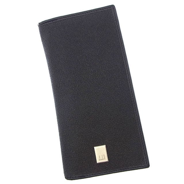 長札入れ 二つ折り ロゴプレート ブラック シルバー 中古