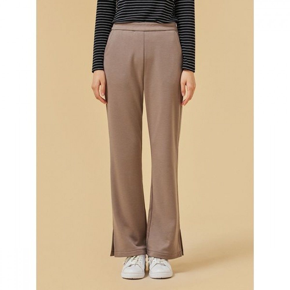 [JUJU] ベージュレディースオールデイブーツカット起毛パンツJ122401018