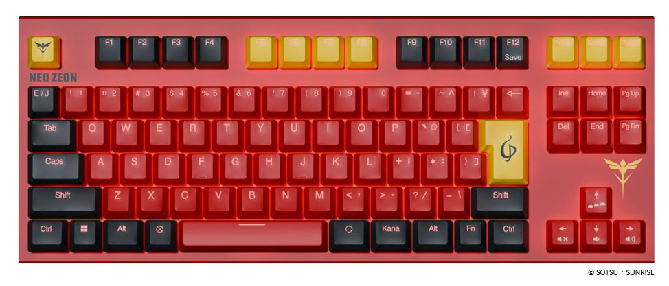 東プレ キーボード REALFORCE GX1 Plus Keyboard 『機動戦士ガンダム 逆襲のシャア』 サザビー モデル 日本語配列（サザビーイメージレッド） X1PCS1