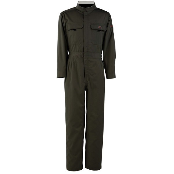 6609 T/C長袖股ハギつなぎ服 ブラック LL