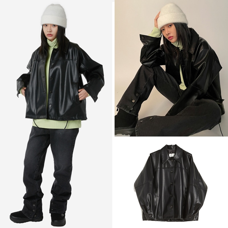 RAU Eco Leather Standard Button Up Jacket人気商品 男女兼用
