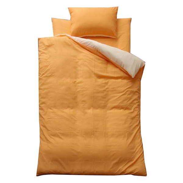 1380000001658 布団カバー 4点セット 無地 リバーシブル リバDカバー4点IT オレンジ/ライトベージュ ダブル メーカー直送 5,344円