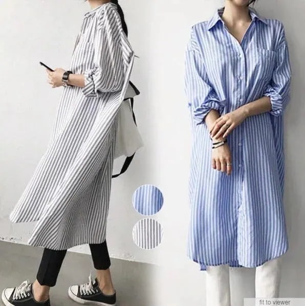 大人気！ 春夏新作 軽やか爽やか涼し楽ちんシャツワンピースロングシャツロングカーディガン長袖体型カバーマキシ丈 シャツワンピ
