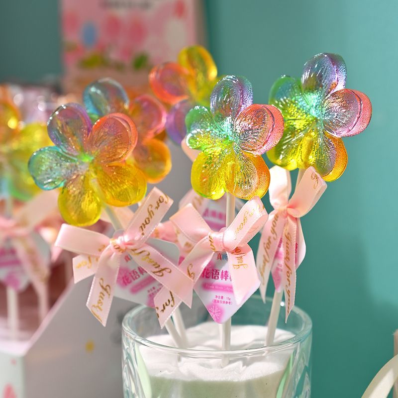 七色の花のロリポップ砂糖不使用スナックアーケードのフロントデスクで販売新の贈り物誕生日の贈り物子供の日の贈り物に