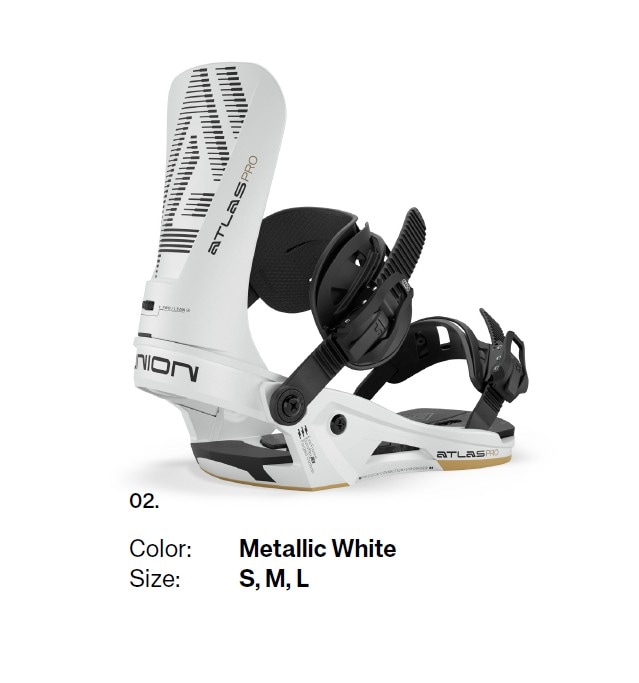 新品未使用 25-26 Union BINDING ATLAS PRO METALLIC WHITE Sサイズ 土日祝発送OK 69
