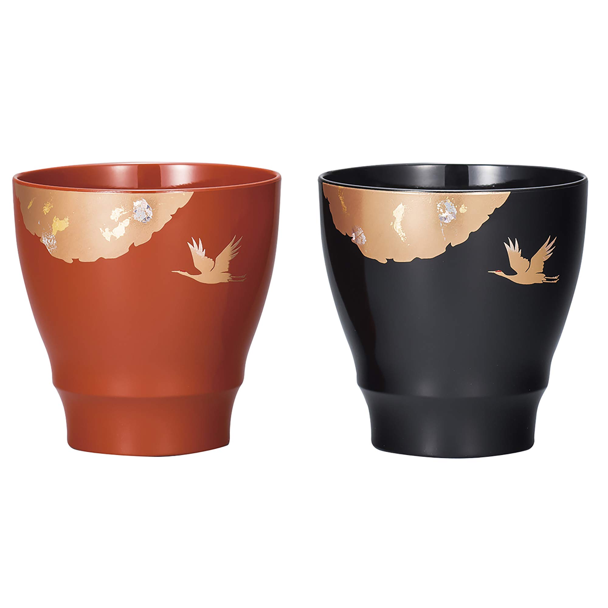 まえじゅう漆器 フリーカップ 光輝 2個セット 黒・洗朱 330ml 5K-142 2個入