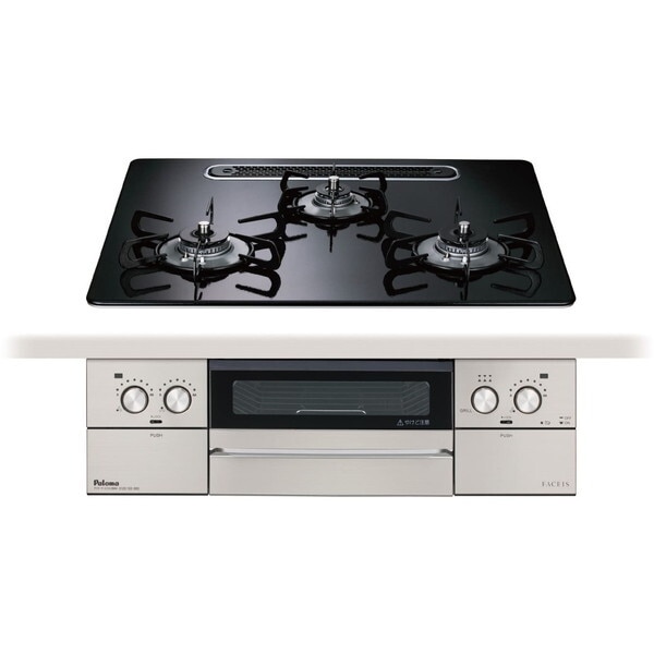 PD-893WS-U60CK-LP クリアパールブラック FACEIS GRAND (フェイシス グランド) ビルトインガスコンロ (プロパンガス用3口左右強火タイプ幅60cm)