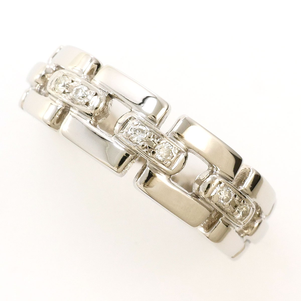 PT900 プラチナ リング・指輪 12号 ダイヤモンド 0.06ct 総重量約6.2g 中古
