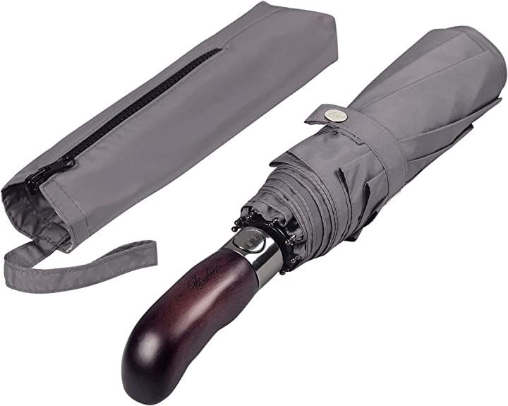 英国 バリオス 折りたたみ傘 メンズ 耐風 65cm 8本骨 395g 自動開閉 晴雨兼用 ジャンプ傘 ワンタッチ 大きい(メタルグレー, 65 centimeters)