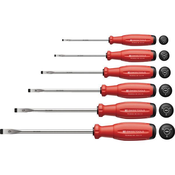 PB SWISS TOOLS ピービースイスツールズ 6本組 スイスグリップEVO マイナスドライバーセット 38240