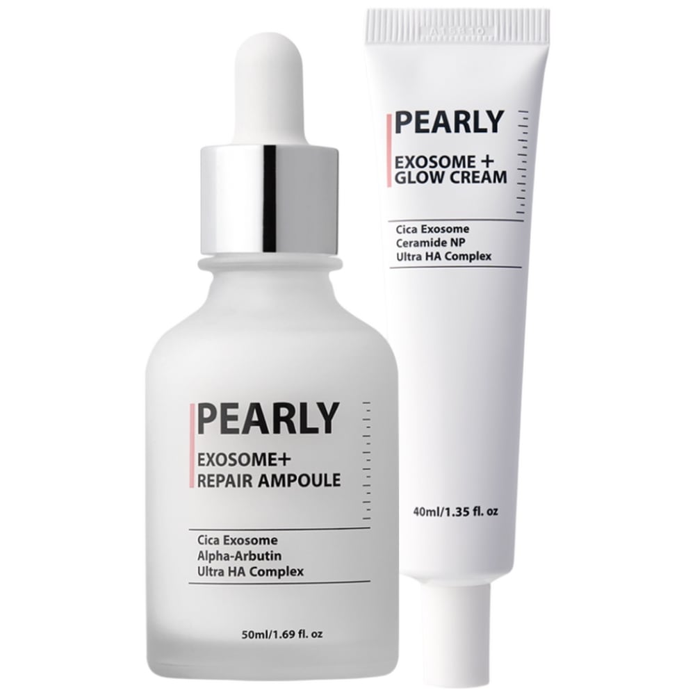 パーリー くすみ除去 美白 アンプル + 光彩 中乾燥 ヒアルロン酸 肌バリア 水光クリーム セット