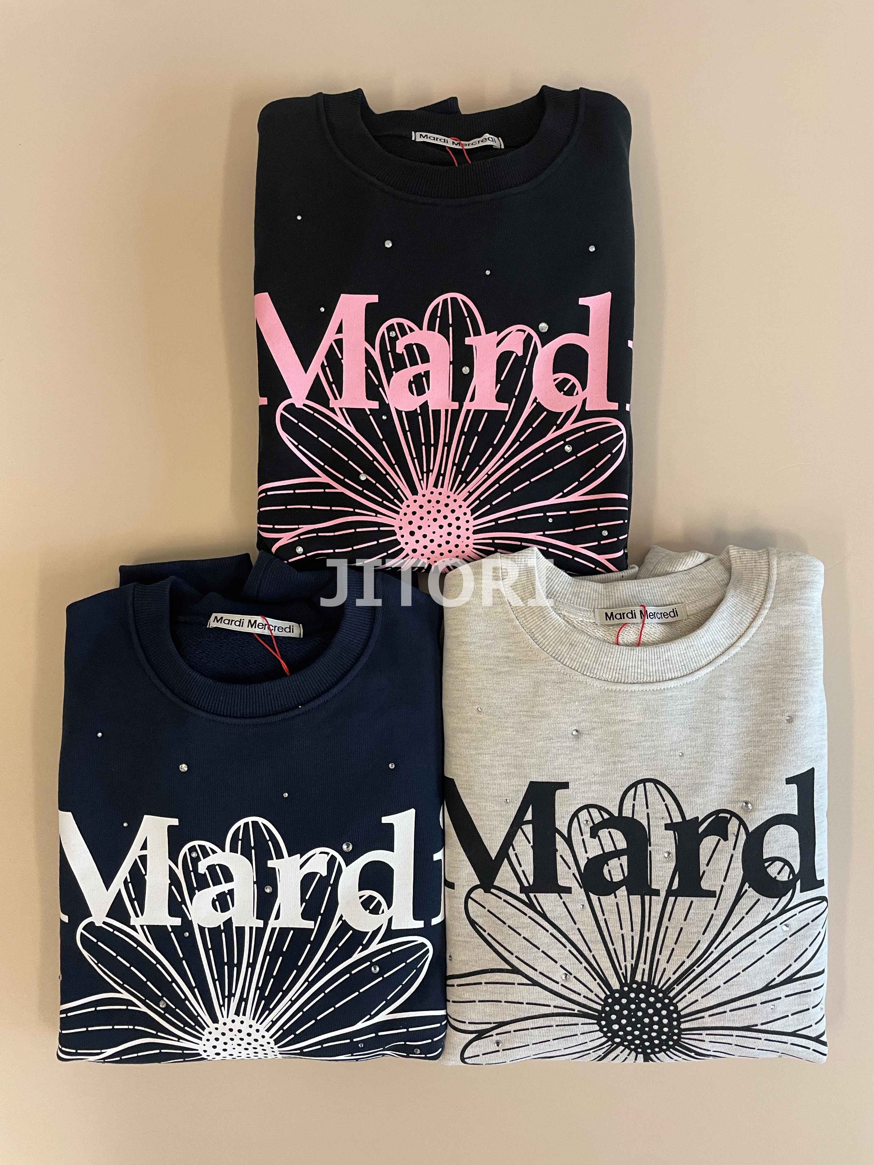 Mardi Mercredi 花刺繍トレーナー 新品 マルディメクルディ“花の刺繍