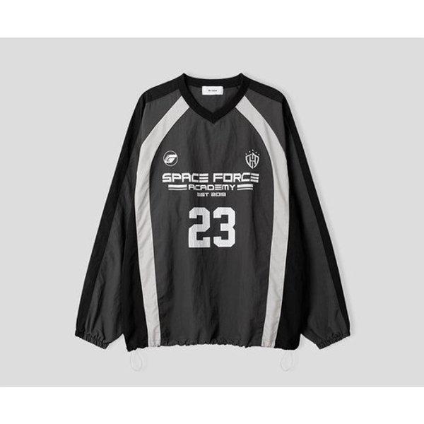 男性用フォース23 Vネックトラック長袖Tシャツ RM-TSA-Q052-黒色