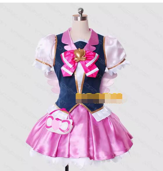 ハピネスチャージプリキュア！ 愛乃 めぐみ コスプレ衣装V舞台演出服 ハロウィン イベント 学園祭 クリスマス仮装サイ アニメの制作を受ける男女兼用 (ウイッグ 道具 靴追加可)