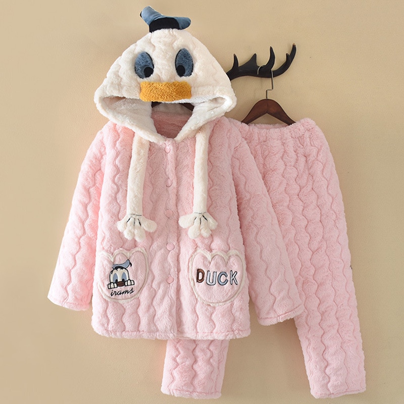 暖かい パジャマ キッズ 150 子供 長袖 パジャマ 着ぐるみ可愛い 秋 冬 もこもこ 暖かい 上下セット ナイトウェア 厚手 ルームウェア 長袖 大きいサイズ児童パジャマ女性大童三層厚付けと綿の帽