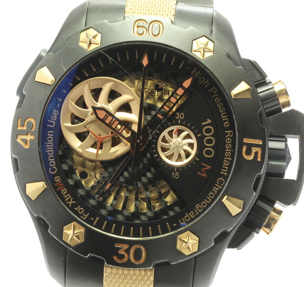 【ZENITH】ゼニス デファイ エクストリーム オープン パワーリザーブ 96.0528.4021 自動巻き メンズ_592590【中古】