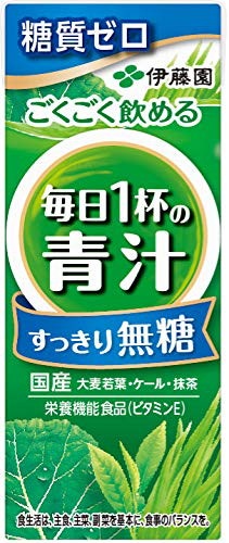他サイト： 伊藤園 大麦若葉 毎日1杯の青汁 すっきり無糖 200ml24本 紙パック (エコパック)の商品画像