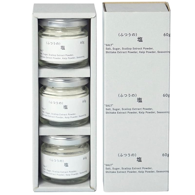 ふつうのショップ ふつうの塩 60g×3 sio 監修 ミシュラン 1つ星獲得 レストラン sio 調味料 塩 お歳暮 ホタテ 椎茸 昆布 旨味 5,187円
