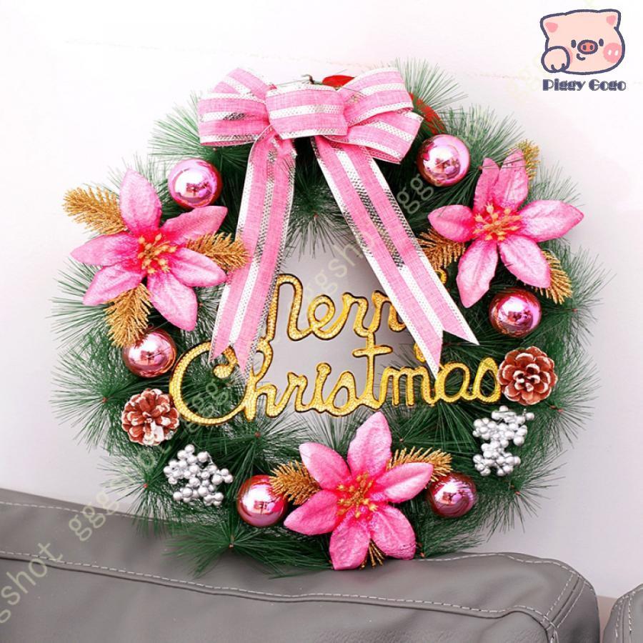 結婚式 壁掛け 庭園 ドア 玄関 ナチュラルリース デコレーション ガーランド 飾り オーナメント 松かさ 松ぼっくり 豪華 クリスマス花輪 クリスマスリース