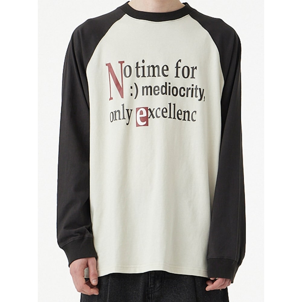 URBANAGE ノータイムラグランロングスリーブチャコール