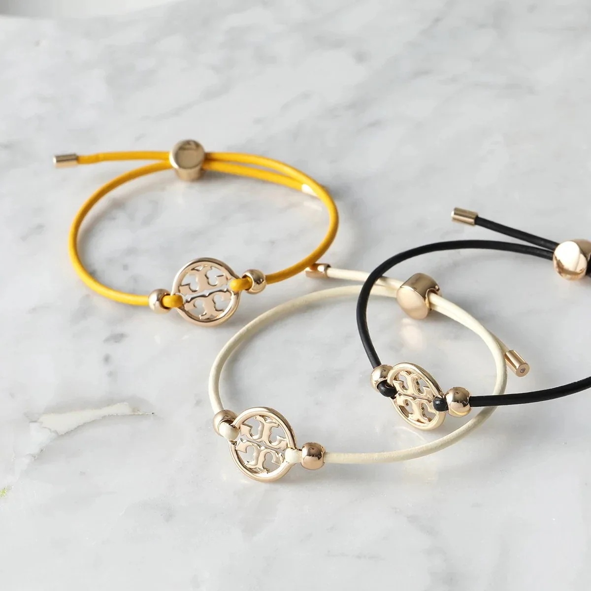 TORY BURCH トリーバーチ ブレスレット MILLER SLIDER ミラー スライダー 144706 レディース レザー×メタル ダブルTロゴ アクセサリー カラー3色