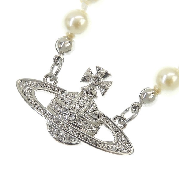 ヴィヴィアンウエストウッド アクセサリー レディース ネックレス フェイクパール×プラチナム MAN. MINI BAS RELIEF PEARL 6301010002P104 VIVIENNE WE