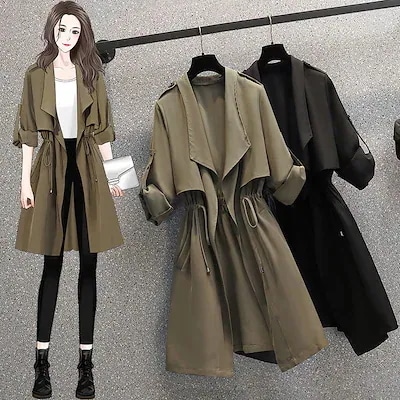 秋冬新入荷 コート可愛らしい体型カバー 春のファッション薄ジャケット気質アウターベーシックトトンチコトトです