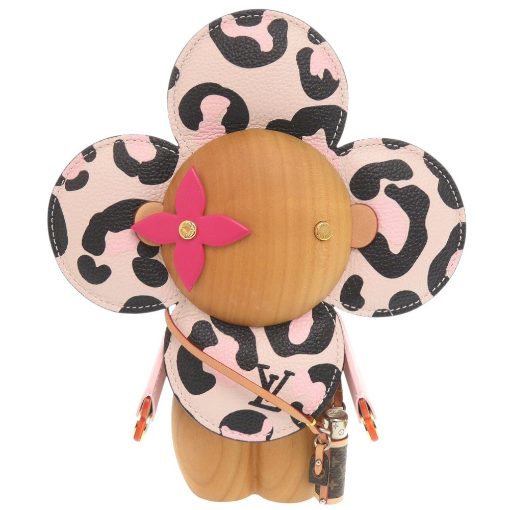 新品同様 レオパード ワイルドアットハート ヴィヴィエンヌ GI0657 オブジェ ウッド/レザー/ウッド ピンク LV 1284【中古】 ユニセックス