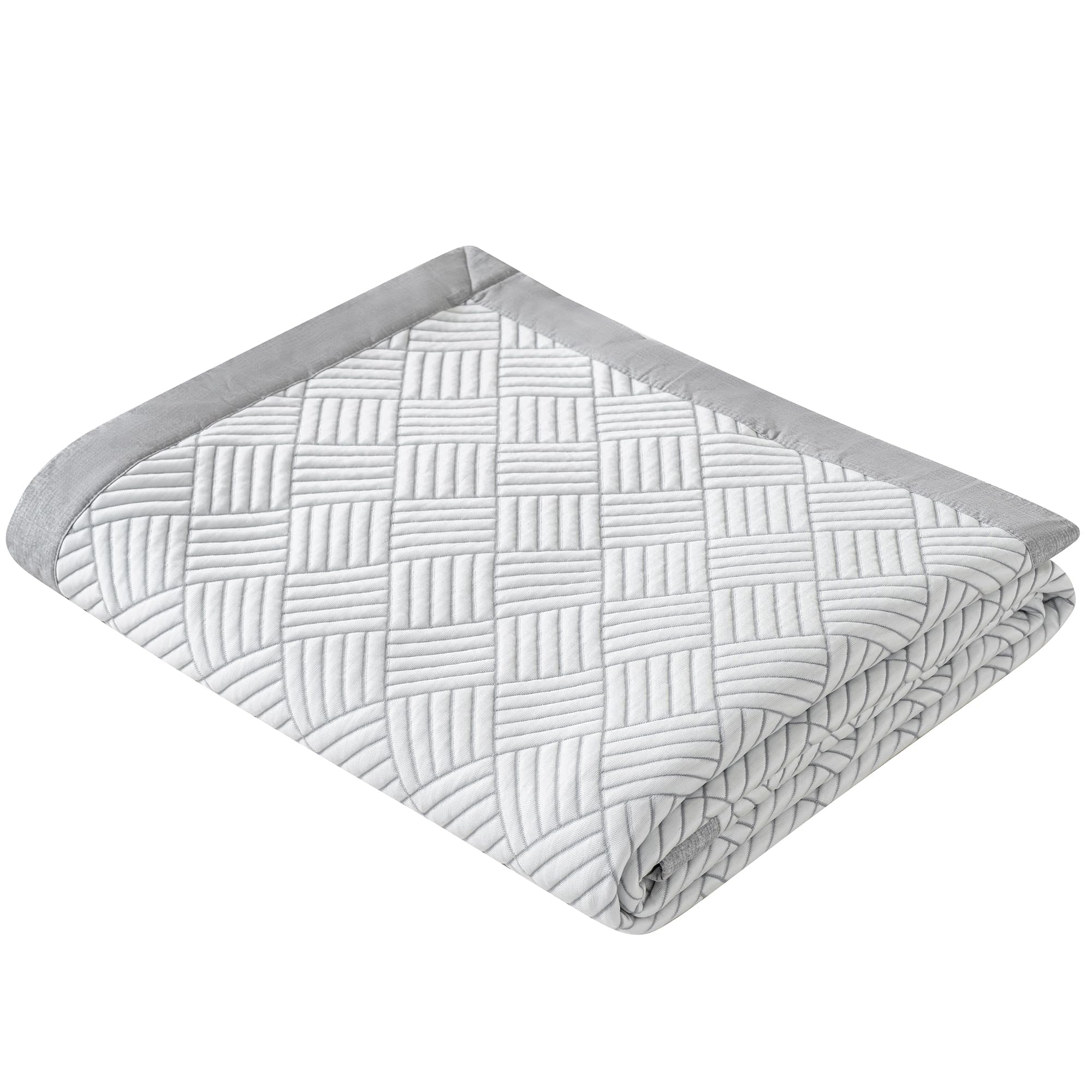 夏用 冷感敷きパッド 接触冷感 ベッドパッド シングル/セミダブル/ダブル対応 吸湿速乾 通気性 固定可能 折りたたみ式 洗える 120×200cm～200×200cm 選べる5サイズ（200×200