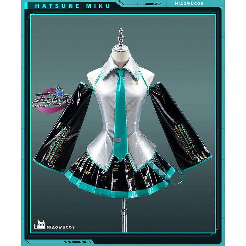 即納あり 【大人気N0.1】　ボーカロイド　初音ミク　コスチューム　通常V　コスプレ衣装　SNSで大バズり　通常Ver　ins大人気 ウィッグ　髪飾り　ヘッドホンセット　靴　髙!品!質