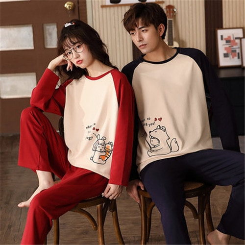 部屋着 長袖 結婚祝い ギフト パジャマ ルームウェア 綿 カップル 退職お祝い 敬老の日 ペア Rsa11176861 冬 秋冬 ペアパジャマ プレゼント
