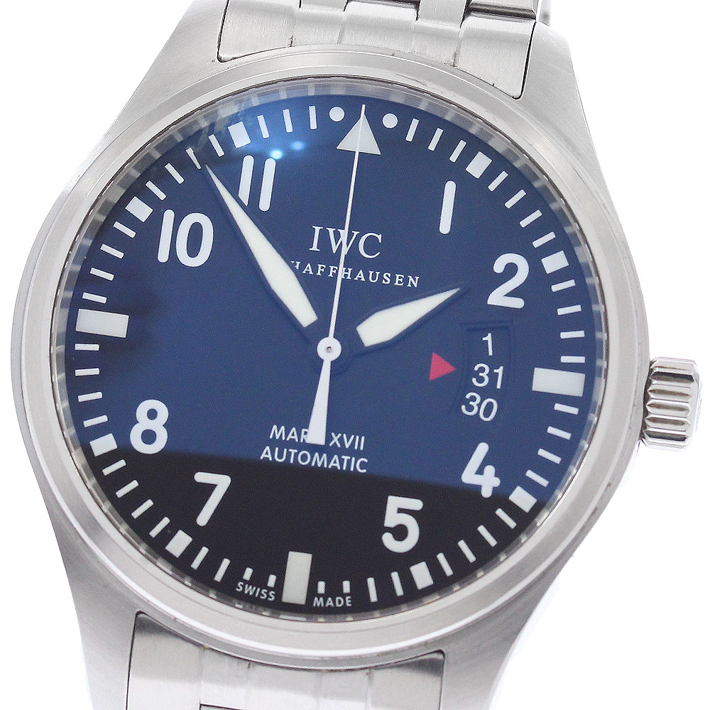 IWC SCHAFFHAUSEN IW326504 パイロットウォッチ マークXVII デイト 自動巻き メンズ 良品 保証書付き_951753【中古】