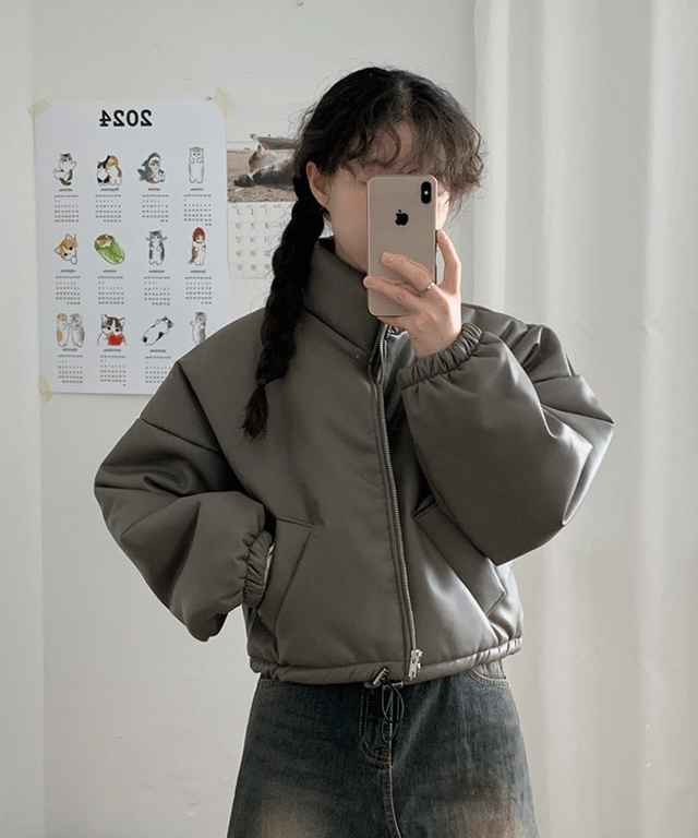 バランスレザークロップダウン