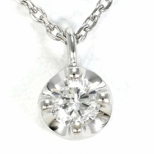 4℃ K10WG ネックレス ダイヤ 総重量約1.4g 約42cm ジュエリー 中古