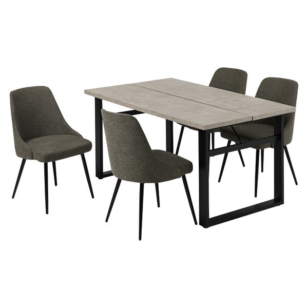 LT-4771GY-60DGY-5S グレー/ファブリックダークグレー ダイニング5点セット メーカー直送
